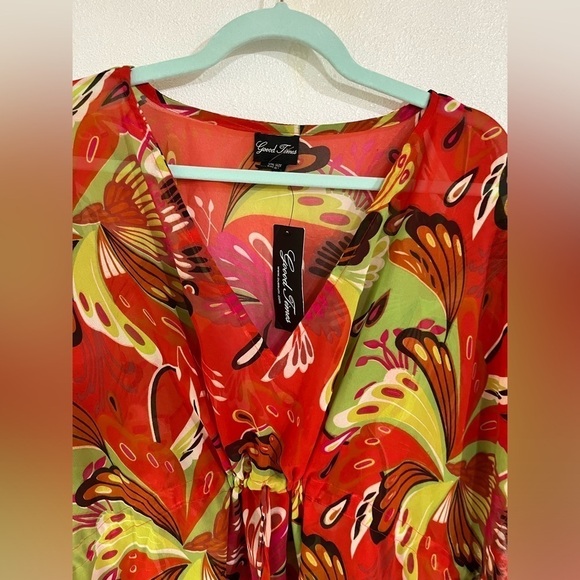 Good times NWT one size 100% polyester printed beach cover up - Picture 2 of 4